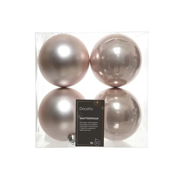 Blush Pink Boxed Ball Ornaments Set Of 4