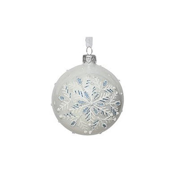 Glass Snowflake Ball Ornament