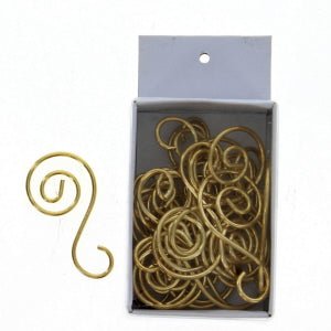 Box of 24 Gold S Christmas Ornament Hooks
