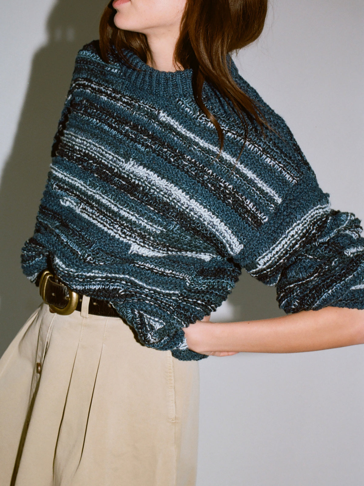 Cliffwalk Crewneck Sweater - Indigo Blue Lines
