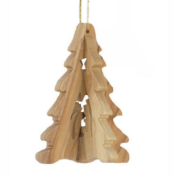 Olivewood 3-D Tree Ornament