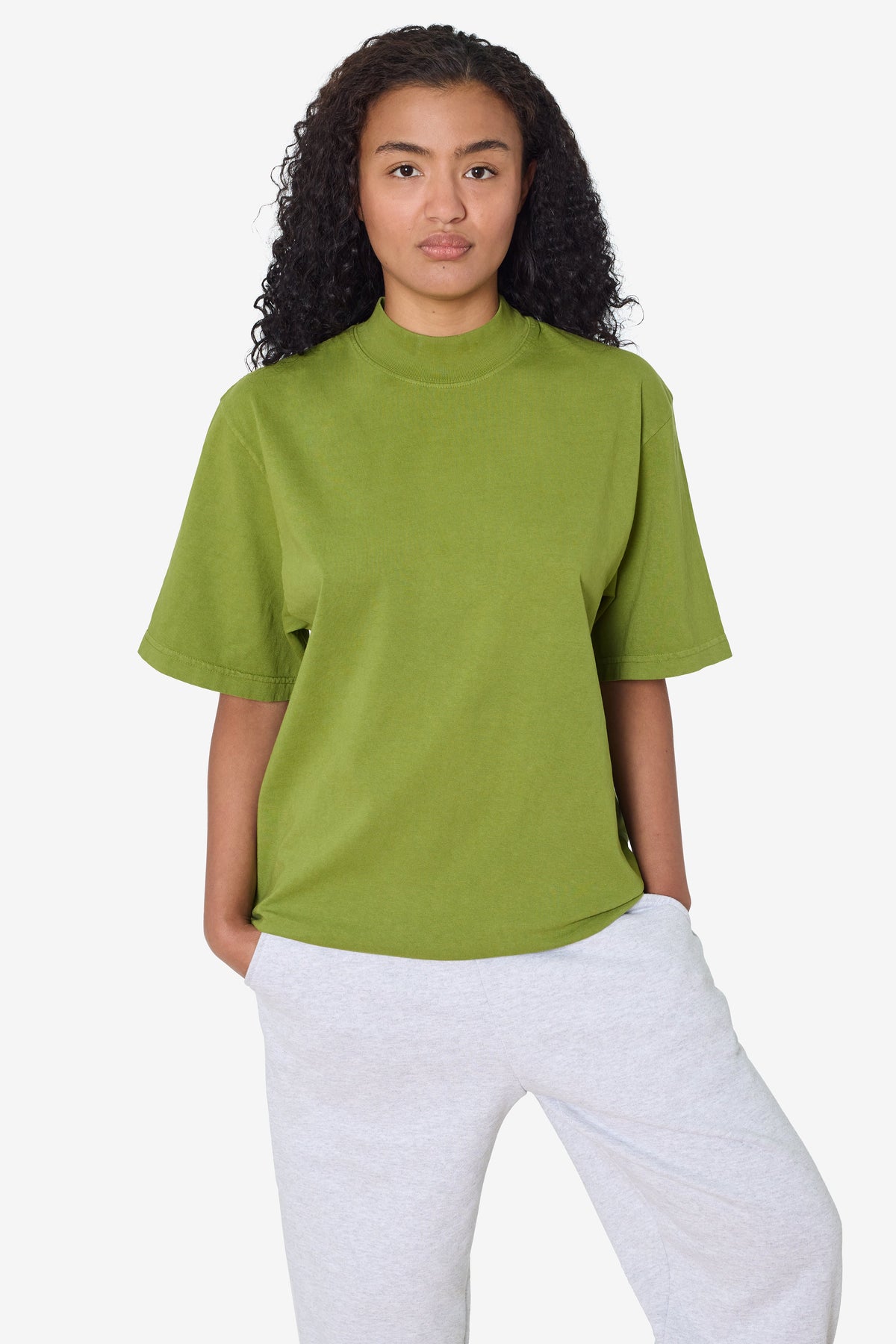 1825GD - Oversized Short Sleeve High Mockneck T-shirt