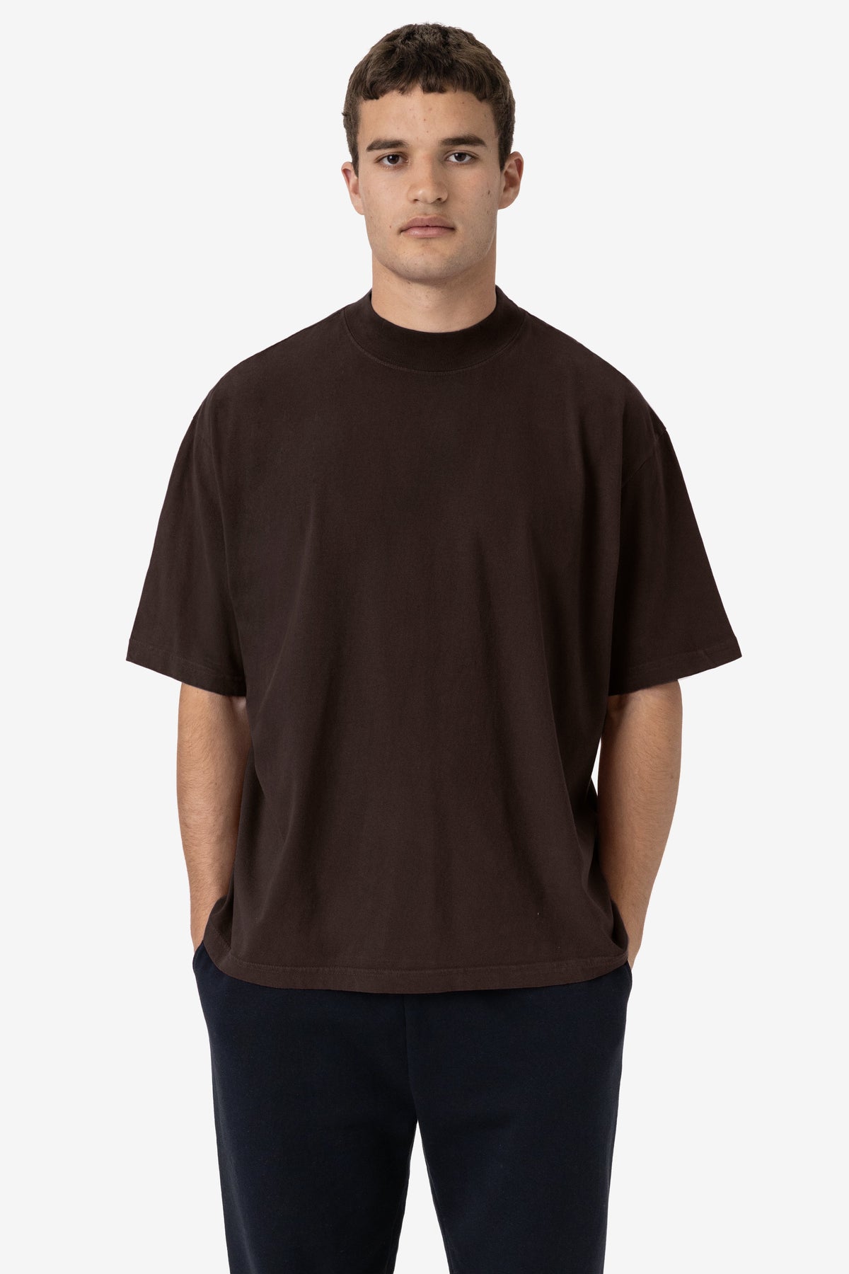 1825GD - Oversized Short Sleeve High Mockneck T-shirt