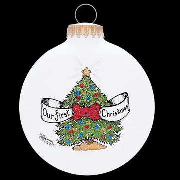 Hand Painted Our First Christmas Ornament