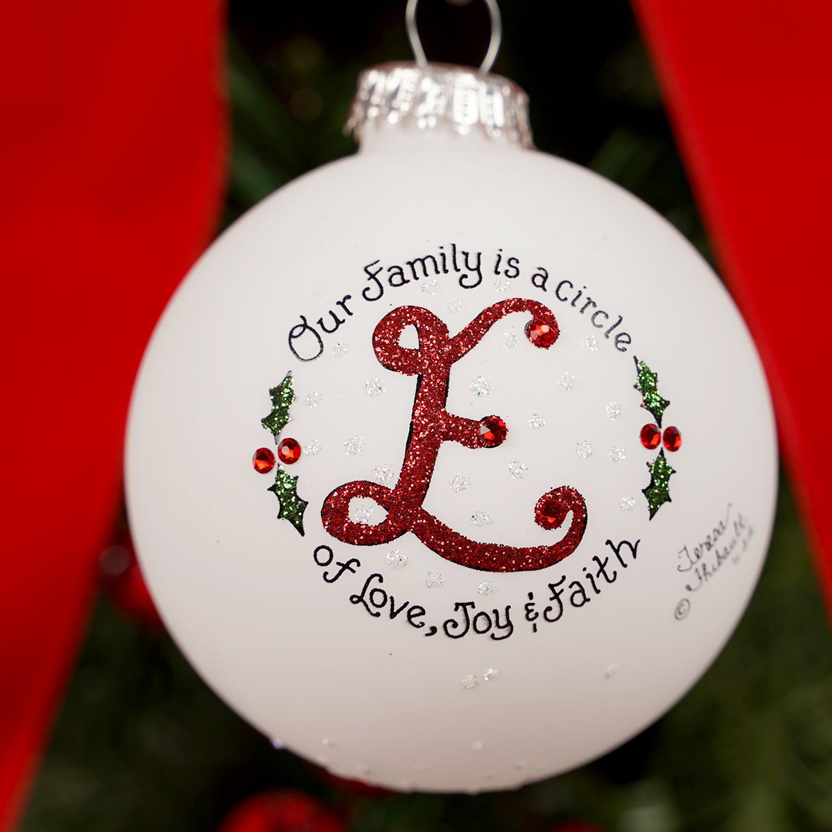 Family is a Circle E Christmas Ornament