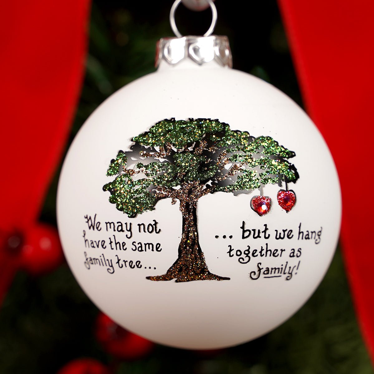 Family Tree Personalized Glass Ornament