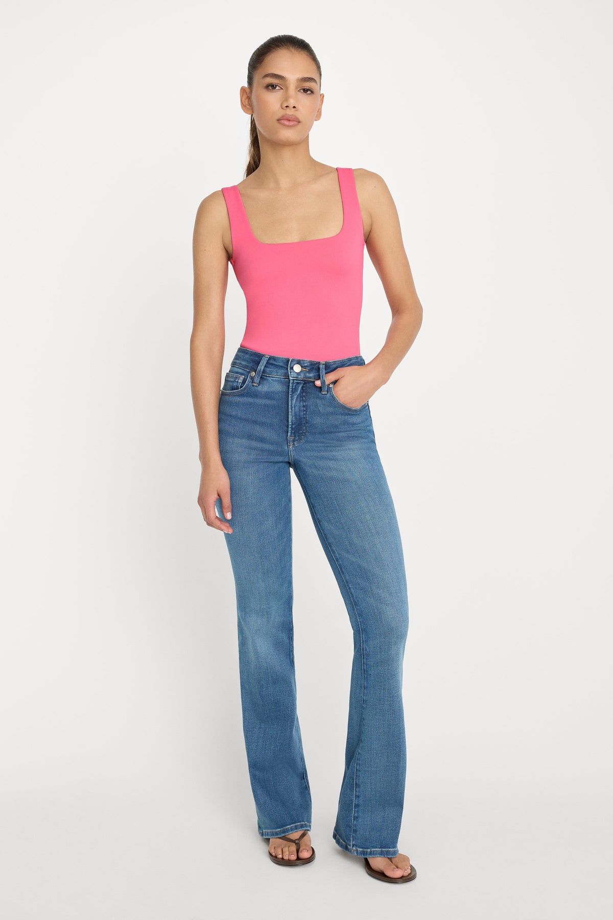 SCULPTING MODERN TANK BODYSUIT | STRAWBERRY PINK