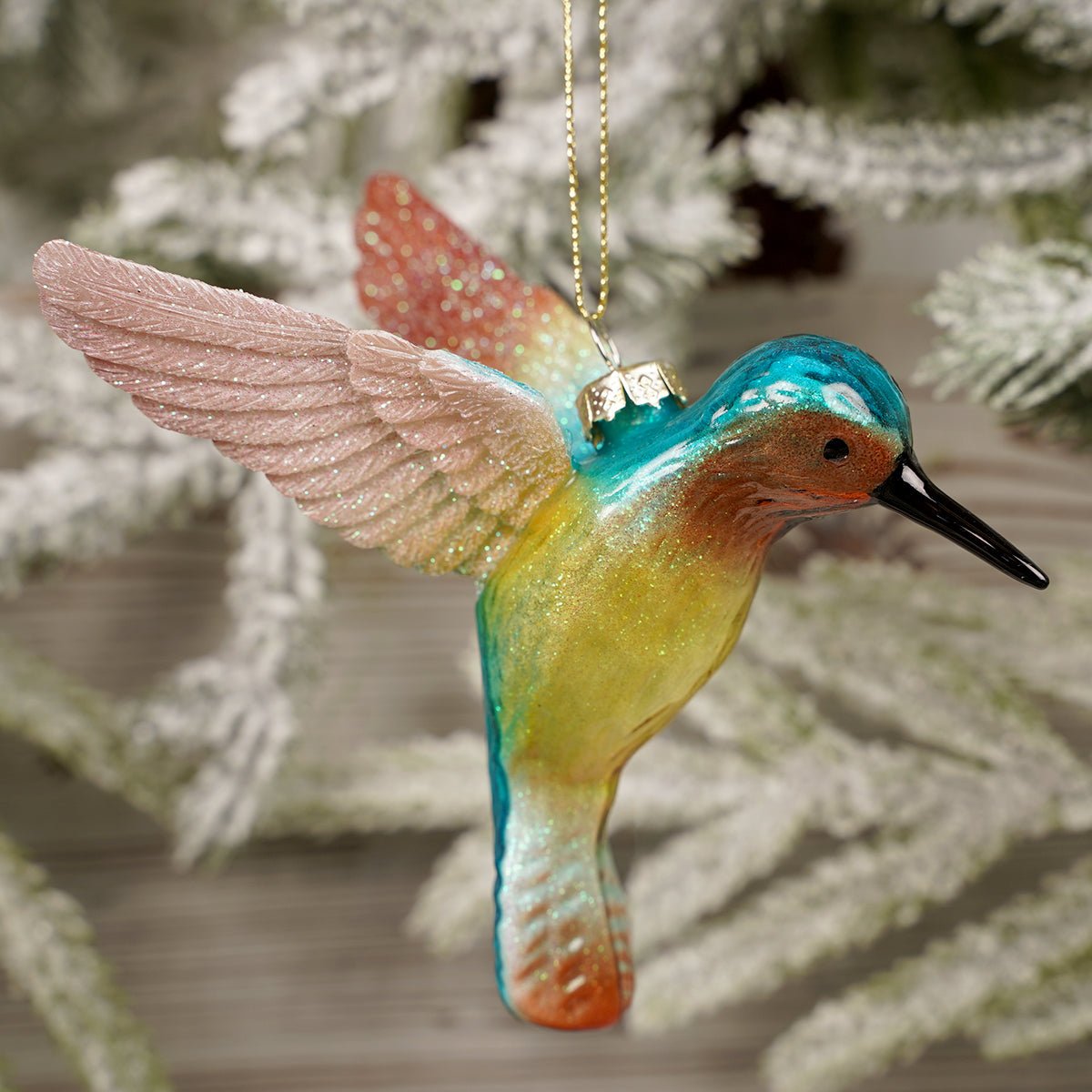 4.8Inch Glass Hummingbird Ornament