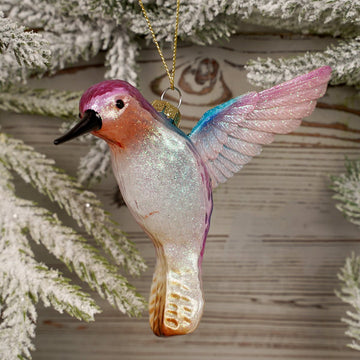Colorful Glass Hummingbird Ornament