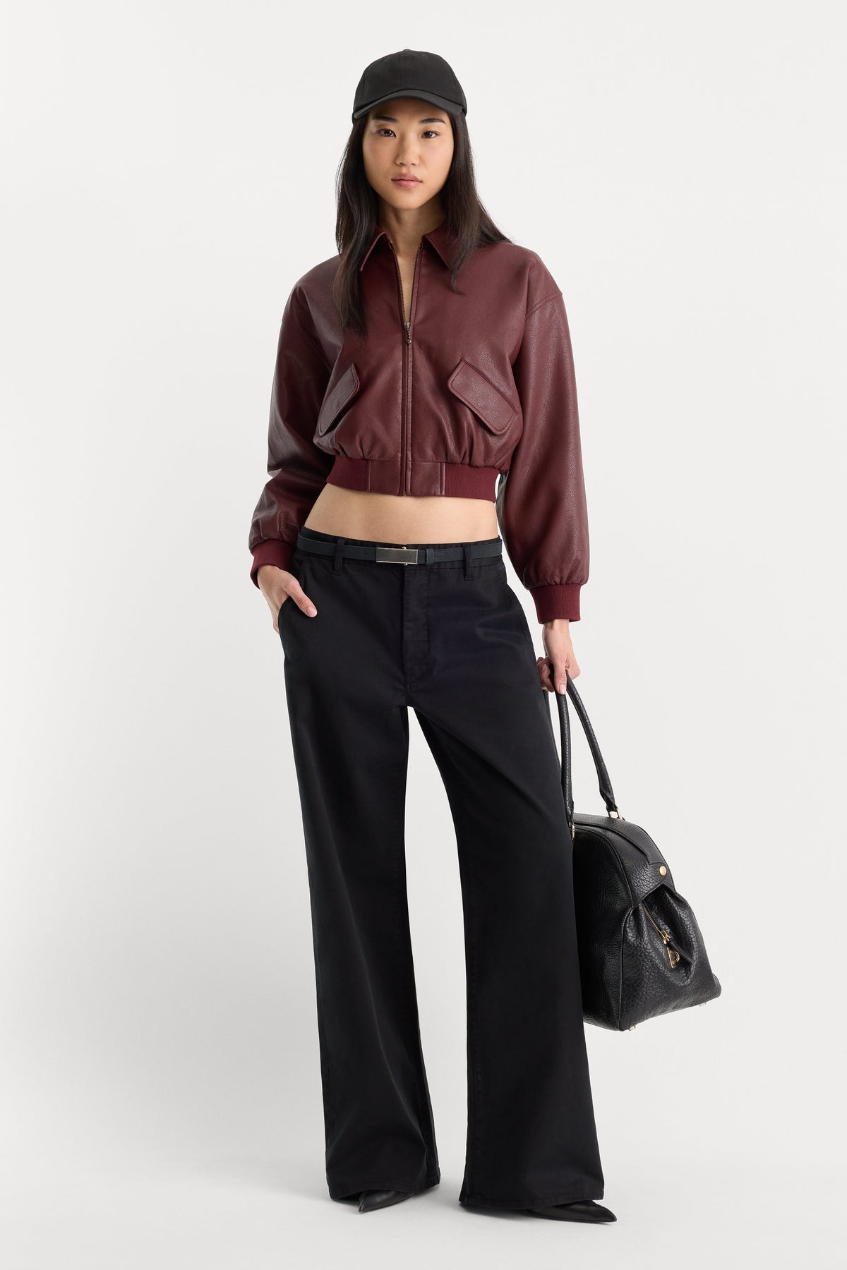 THE BETTER THAN LEATHER BOMBER JACKET | BERRY NOIR