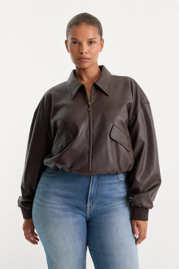 THE BETTER THAN LEATHER BOMBER JACKET | ESPRESSO