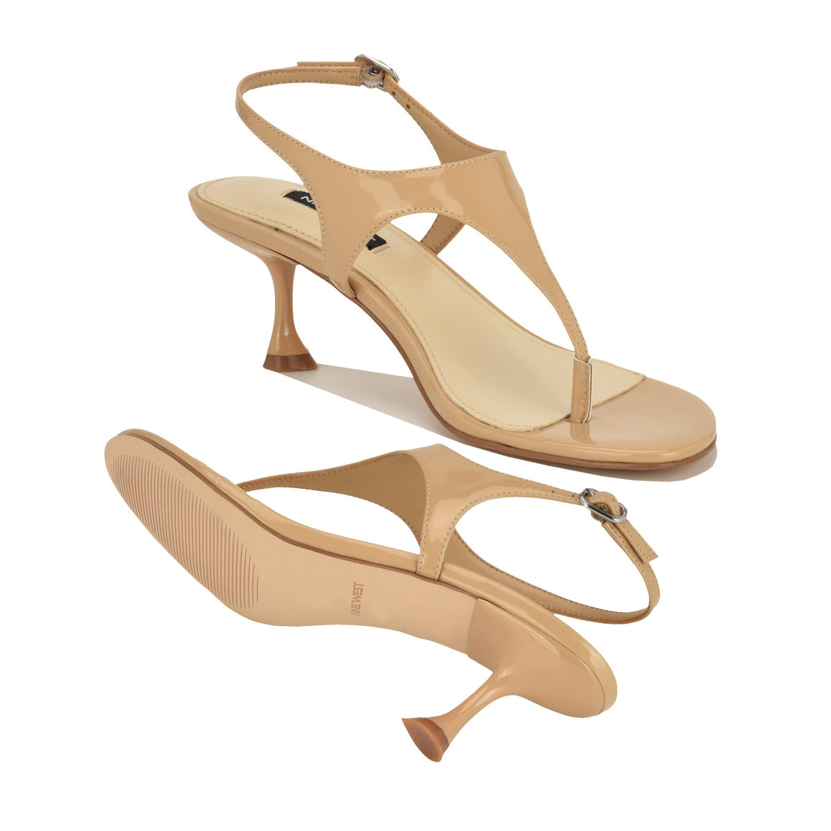 Noir Heeled Thong Sandals