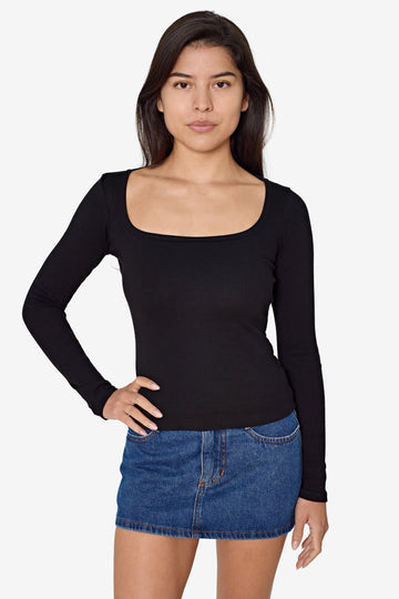 43027 - Baby Rib Long Sleeve Square Neck Tee