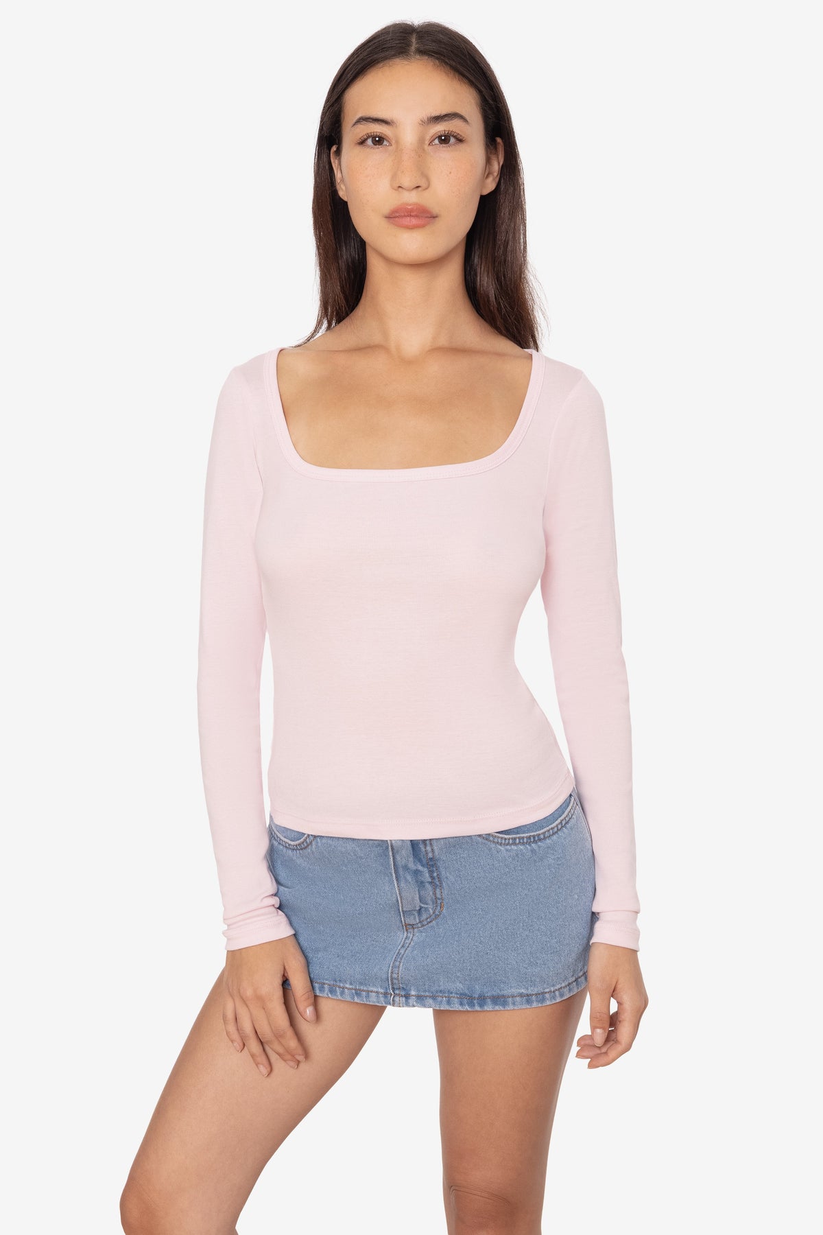 43027 - Baby Rib Long Sleeve Square Neck Tee