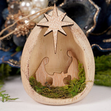 Wood Holy Family Christmas Ornament
