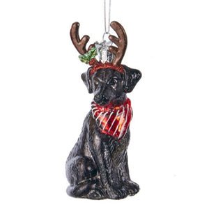 Glass Black Lab Ornament