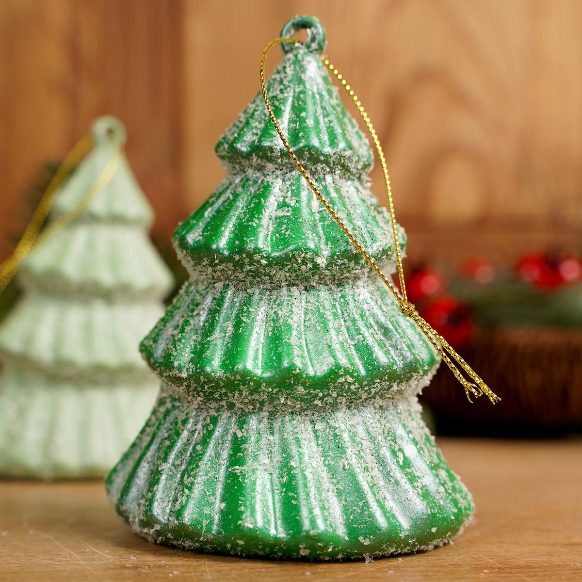 Iced Green Tree Ornament