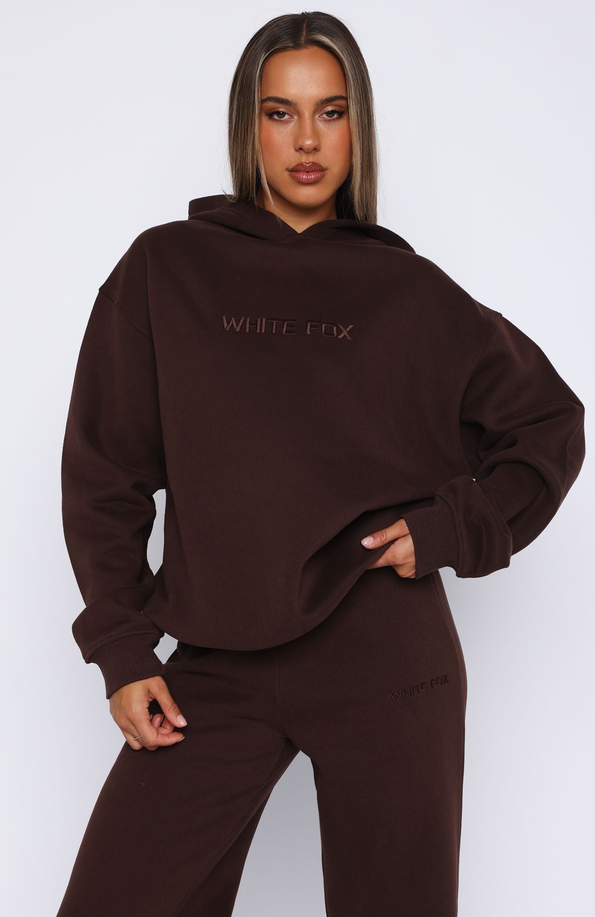 Stay Lifted Oversized Hoodie Bitter Chocolate