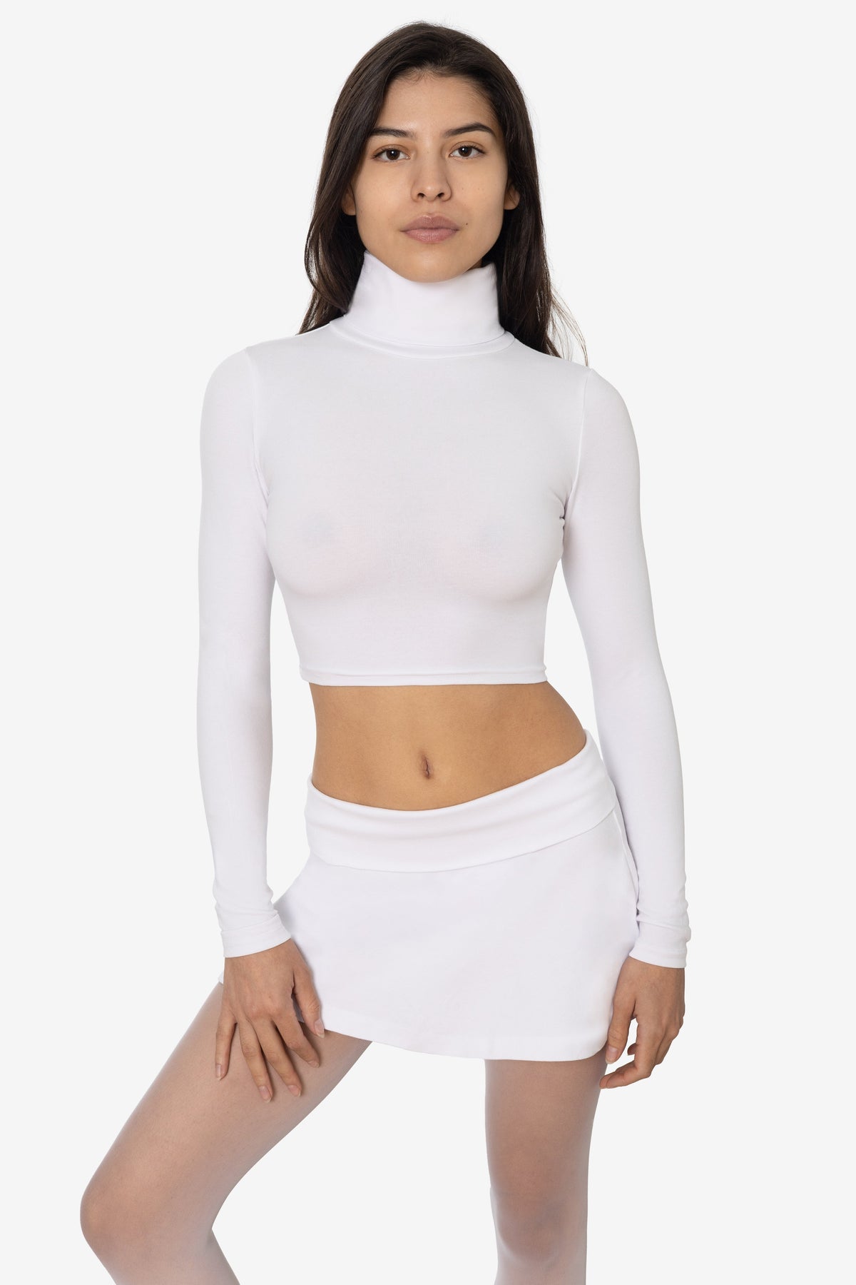 8366GD - Cropped Cotton Spandex Garment Dye Turtleneck