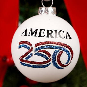 America 250 Red White Blue Ribbon Ornament