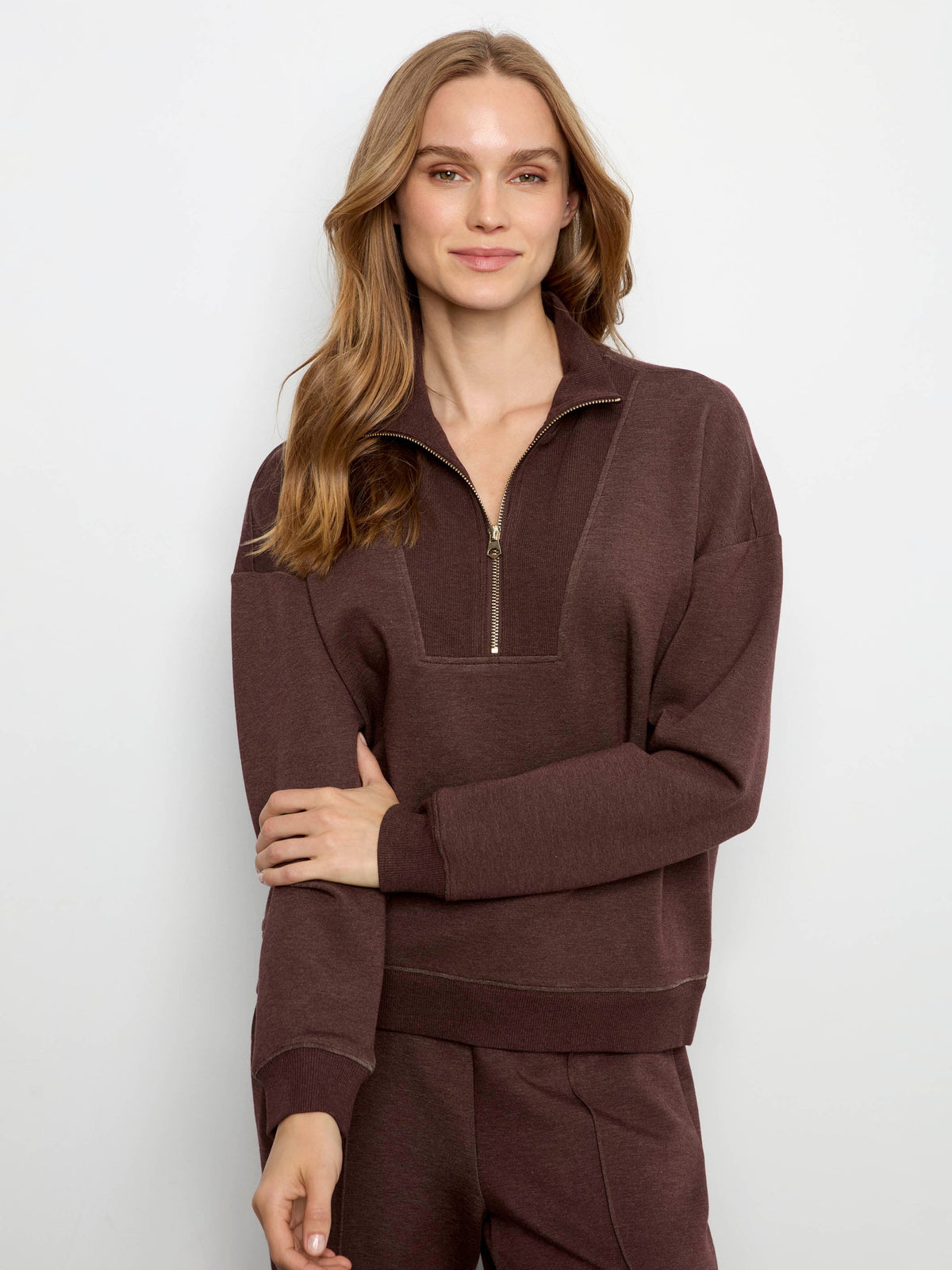 Soft Scuba Half-Zip Sweatshirt - Heather Espresso