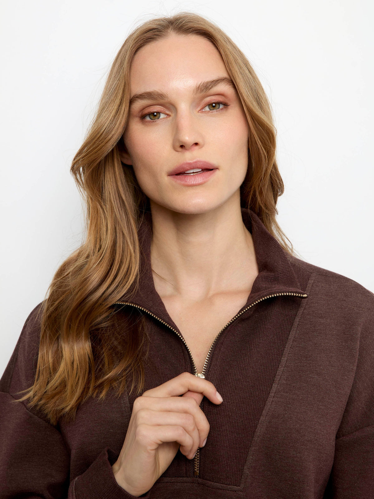 Soft Scuba Half-Zip Sweatshirt - Heather Espresso