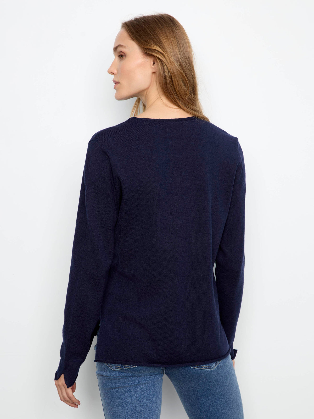 Basic V-Neck Sweater - Navy