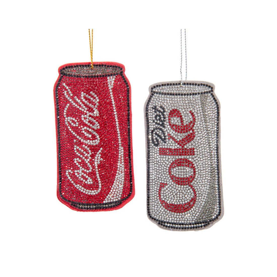 Bedazzled Coke And Diet Coke Ornament
