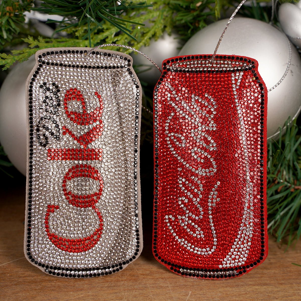 Bedazzled Coke And Diet Coke Ornament