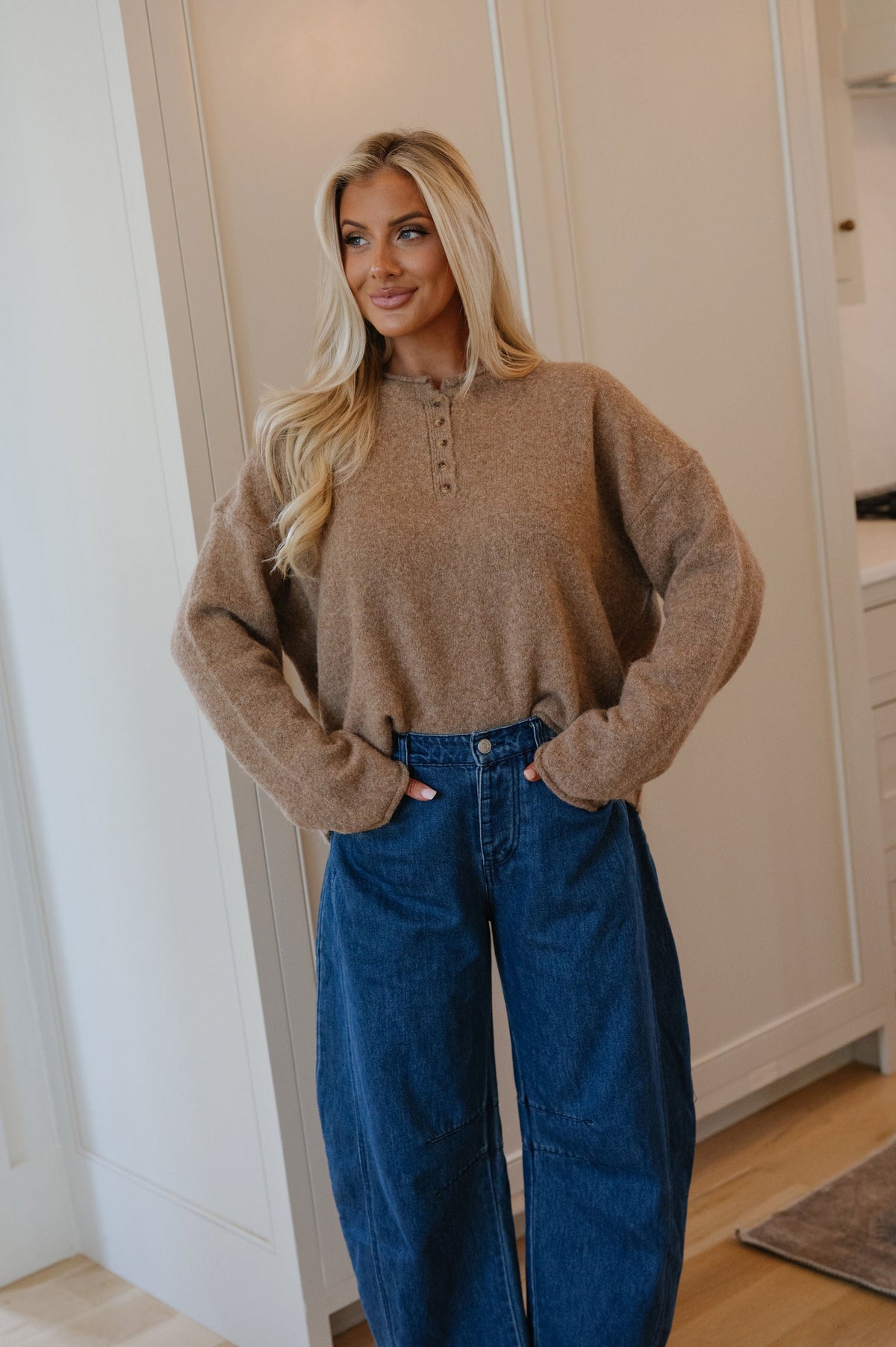 Jackson Henley Sweater-Mocha