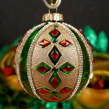 Green Ball With Jewels Ornament