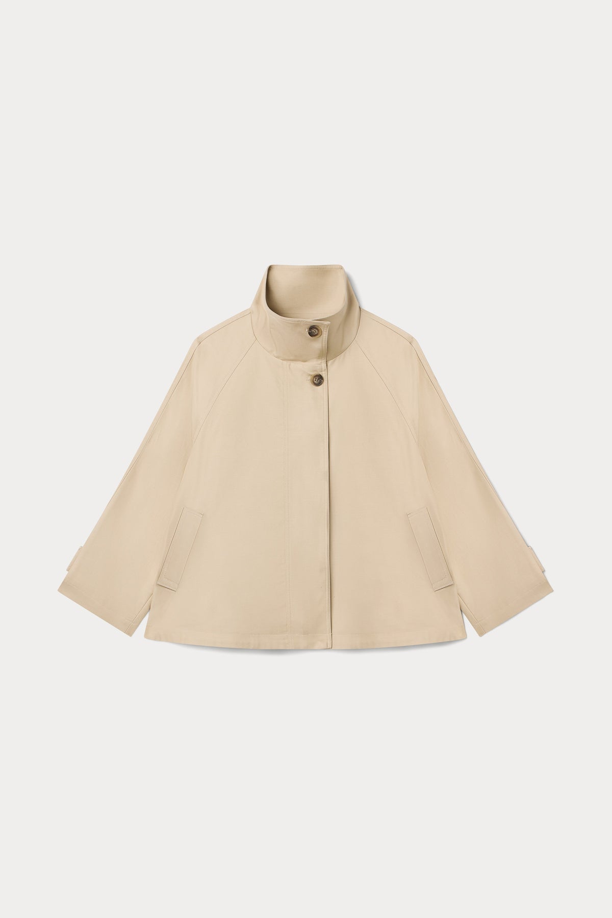 THE FUNNEL NECK TRENCH | LIGHT TAUPE