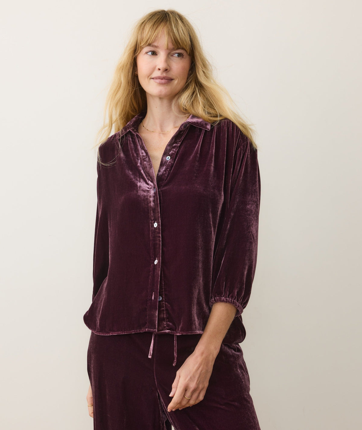Bella Velvet Button Down