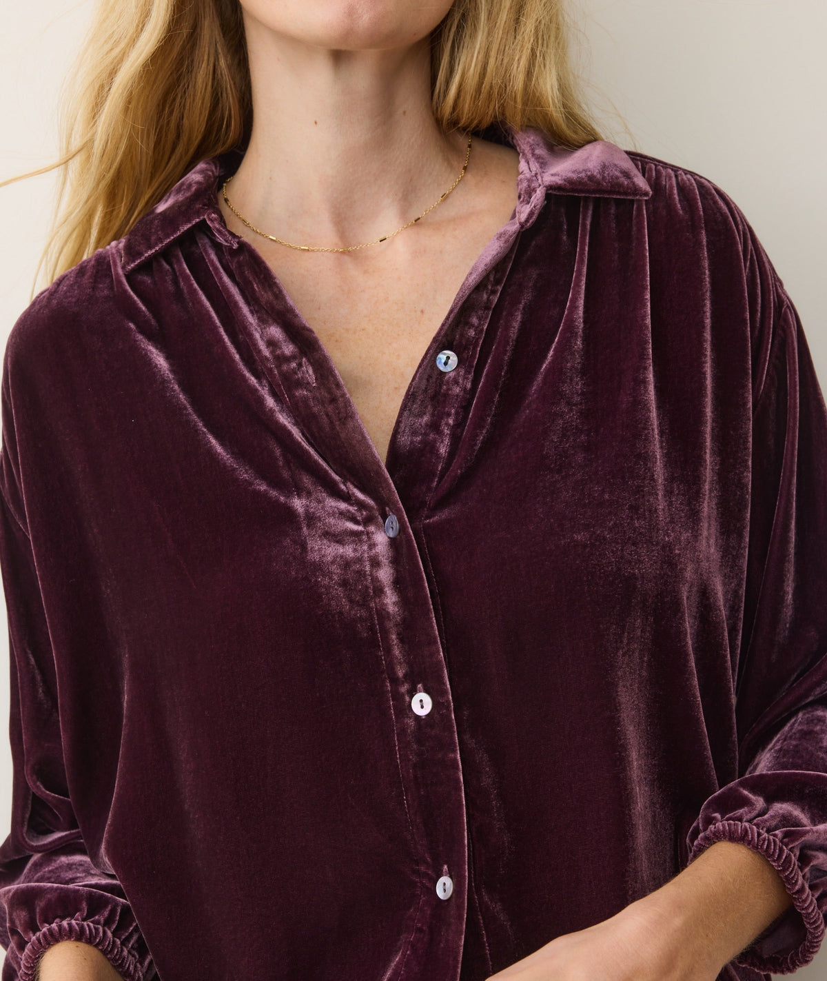 Bella Velvet Button Down