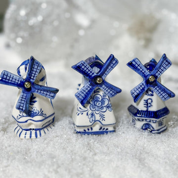 Delft Blue Windmill Ornaments