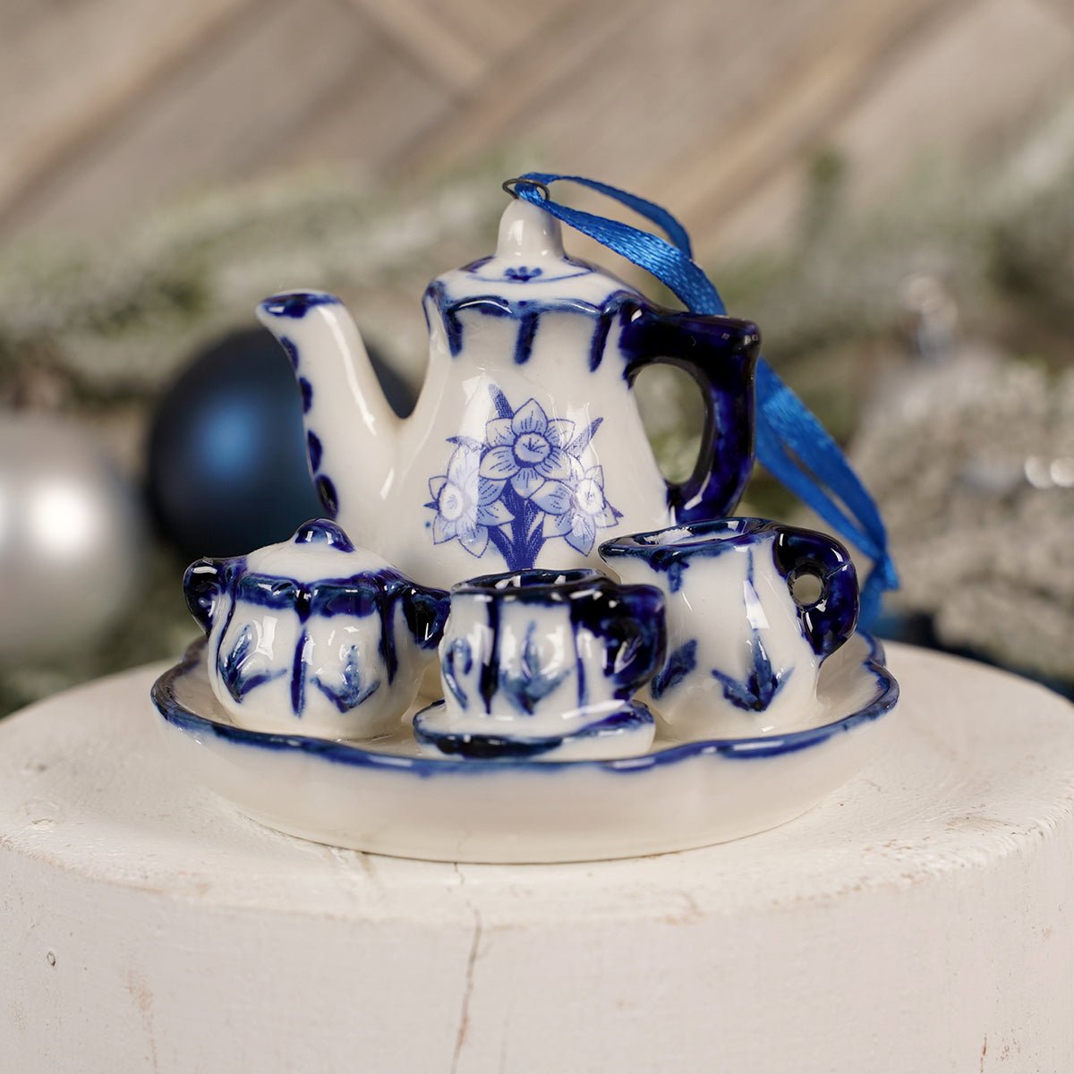 Delft Blue And White Afternoon Tea Ornament