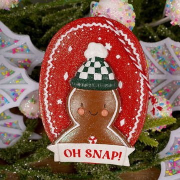 Red Gingerbread Oh Snap Christmas Ornament