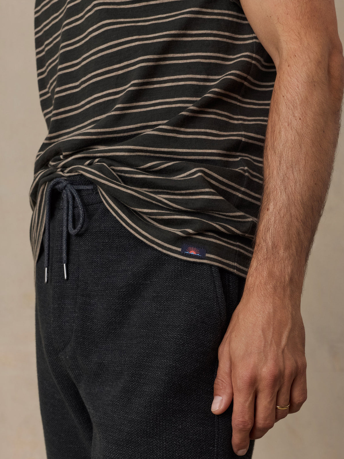 Sunwashed Regenerative Tee - Black Sands Stripe