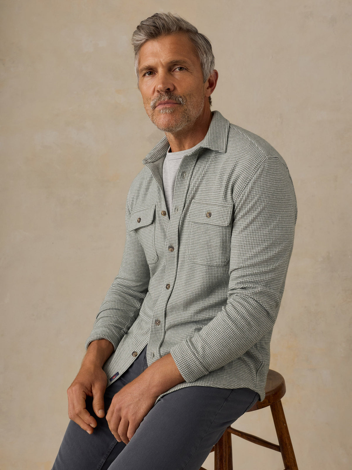 Legend Sweater Shirt - Olive Stone Pincheck