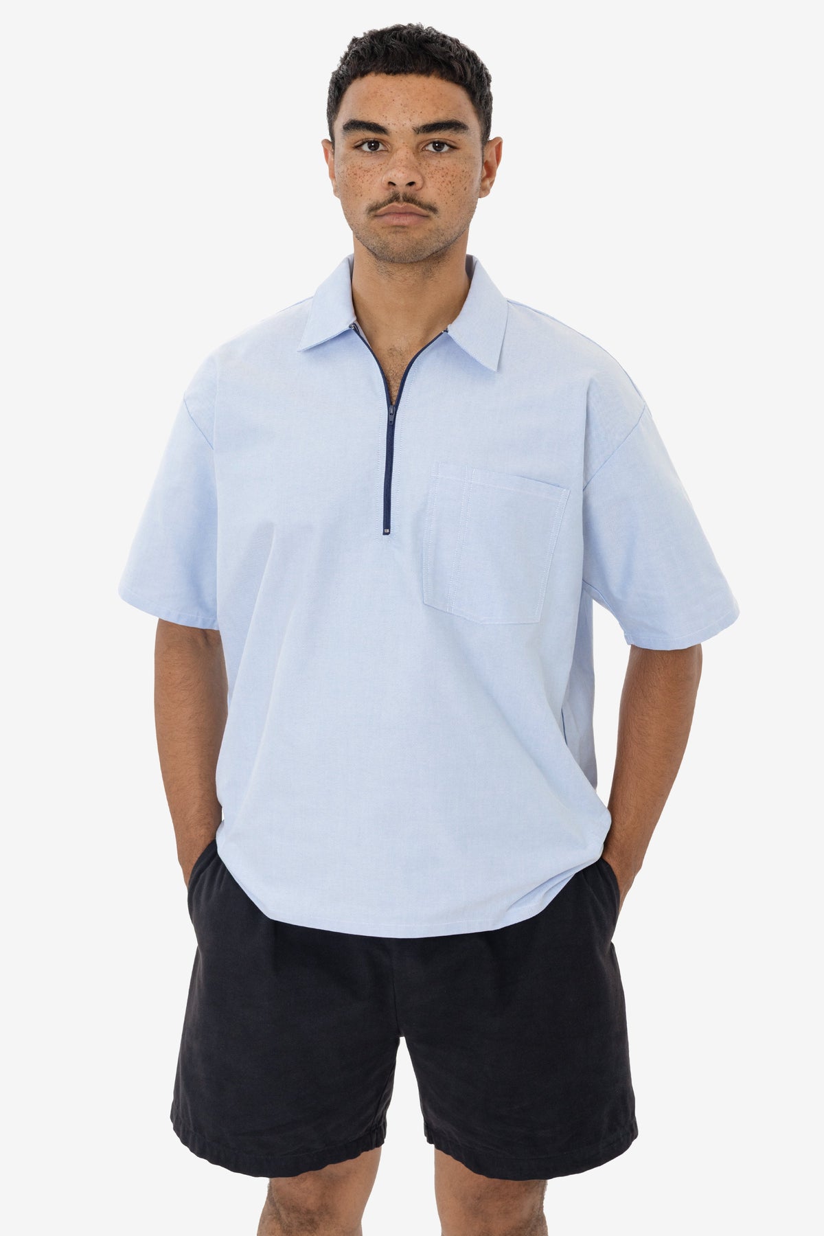 RCP409 - Oxford Zip-Up Work Shirt
