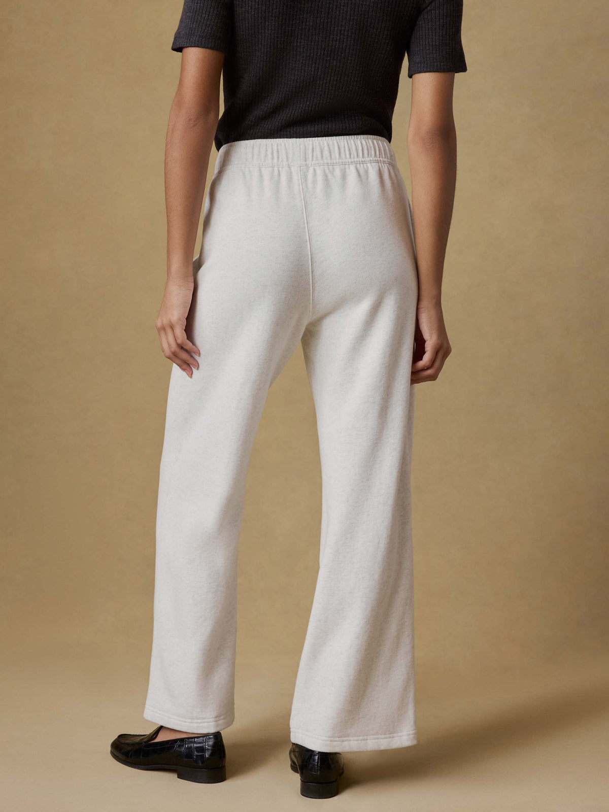 High Standard Fleece Wide Leg Sweatpant - Ice Grey Heather
