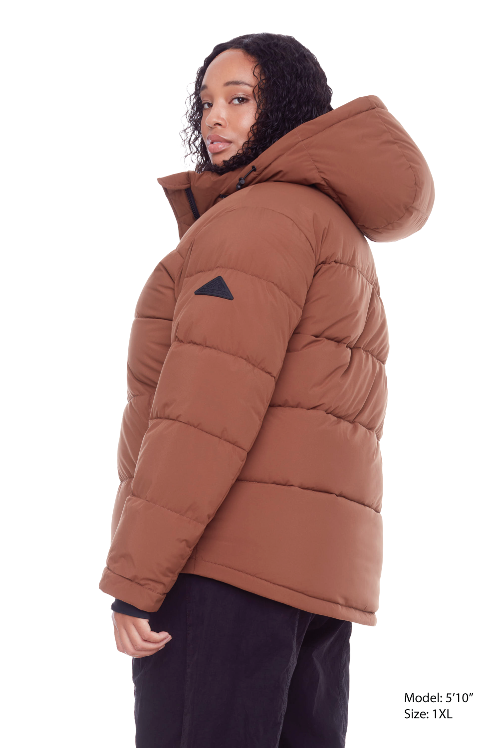 FORILLON PLUS | WOMEN'S VEGAN DOWN (RECYCLED) SHORT PUFFER JACKET, MAPLE (PLUS SIZE)