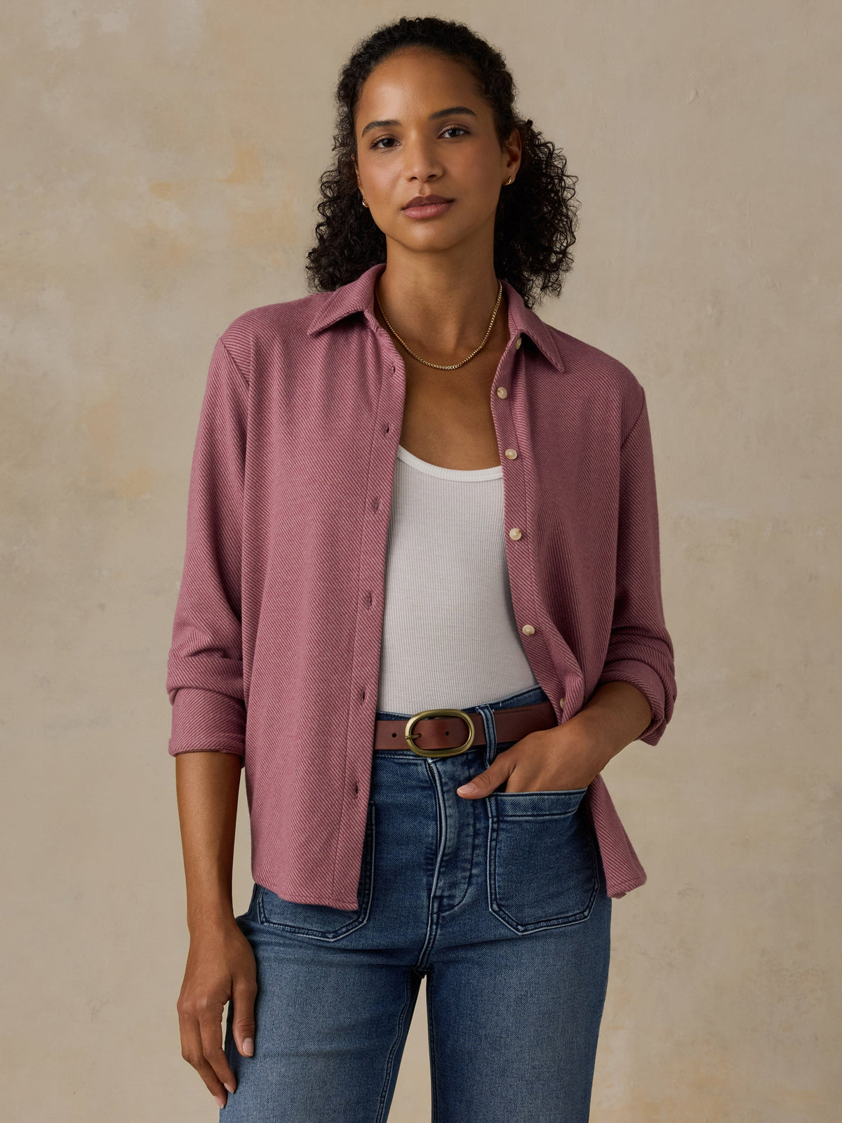 Legend Sweater Classic Shirt - Rose Twill