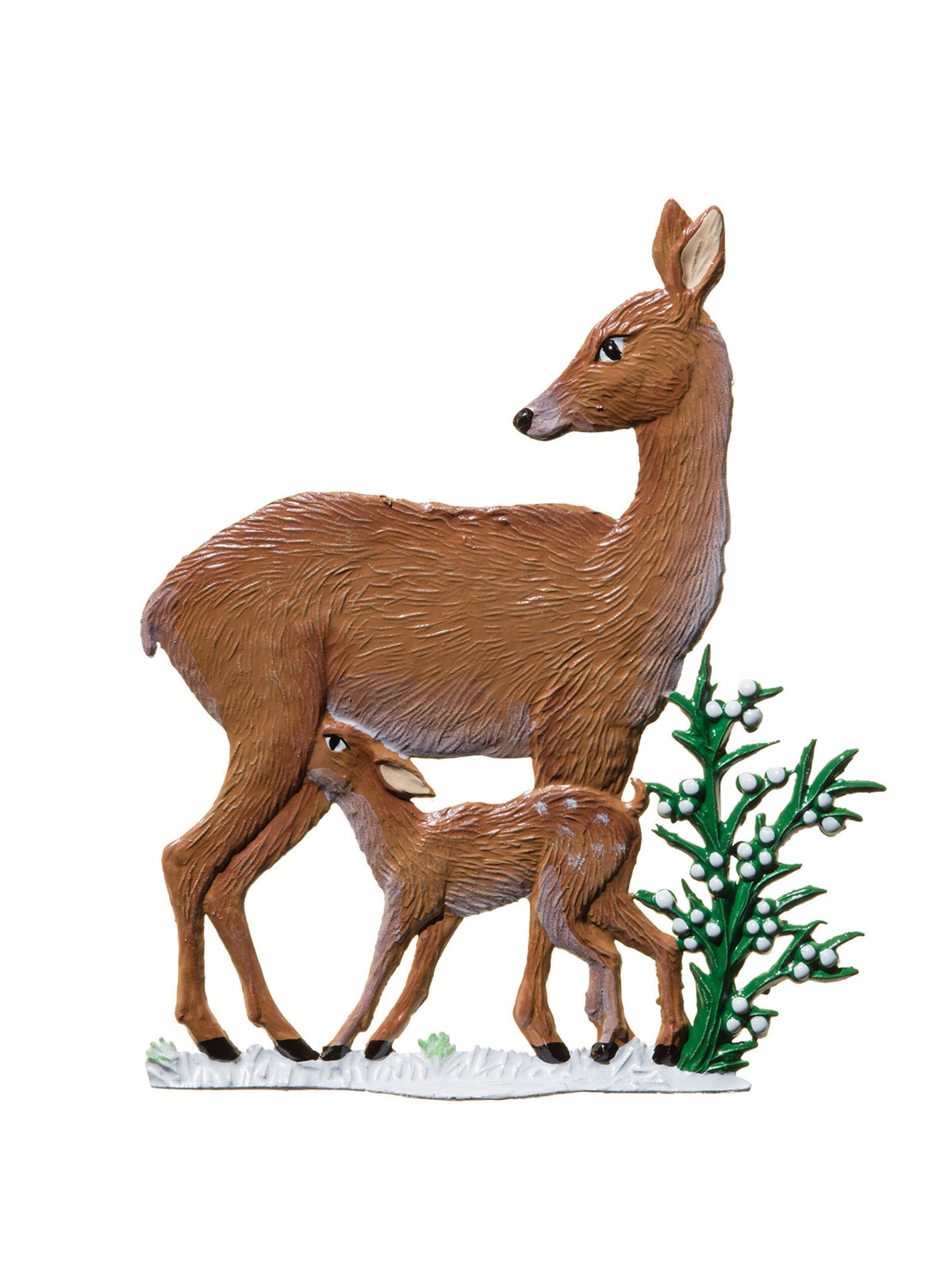 Wilhelm Schweizer Pewter Fawn Feeding Time in Winter