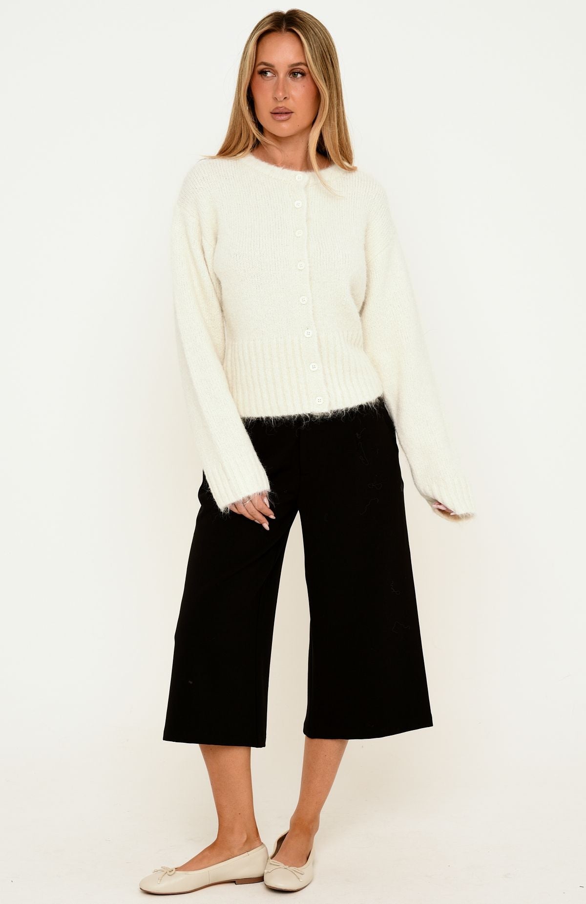 Velislava Knit Cardigan Off White