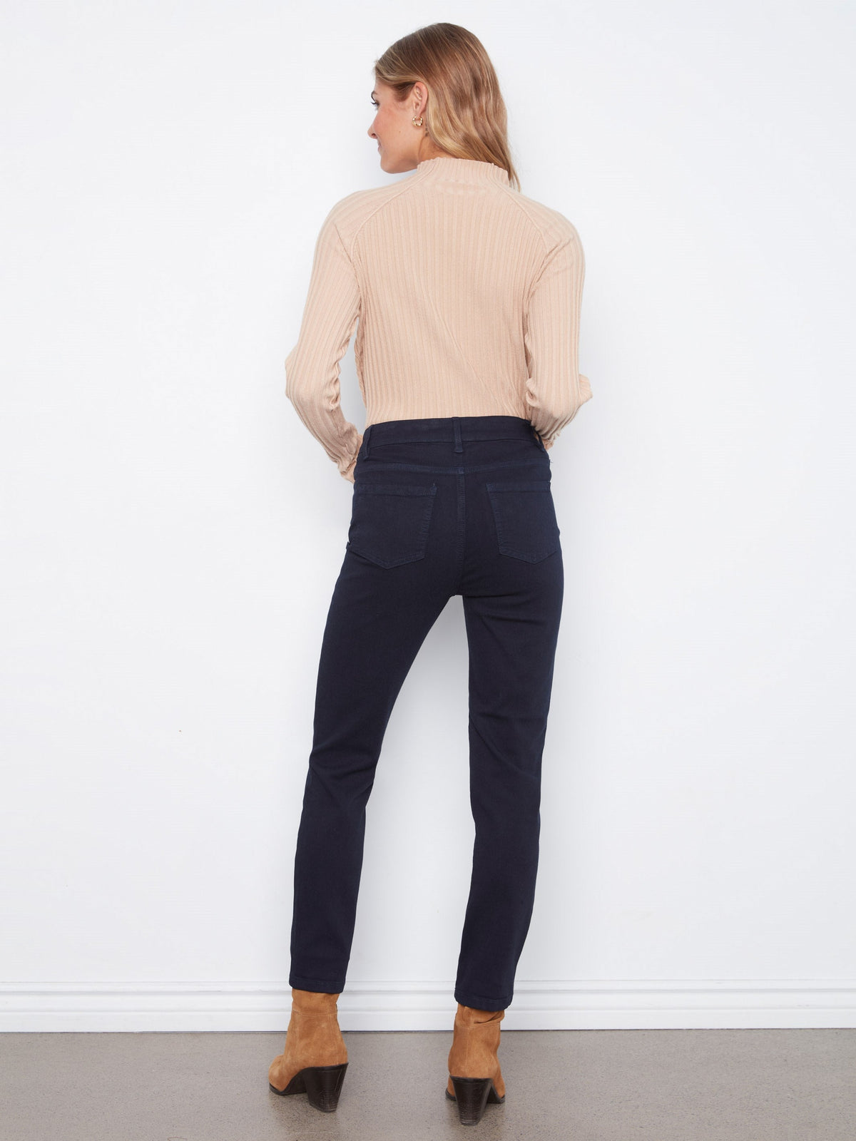 Slim Leg Twill Pants - Navy