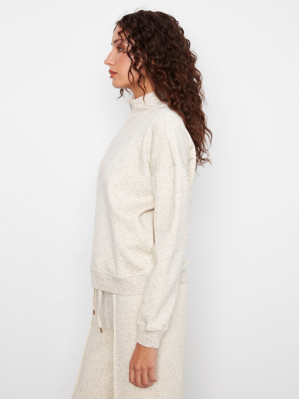 Soft Scuba Half-Zip Sweatshirt - Cookie & Cream