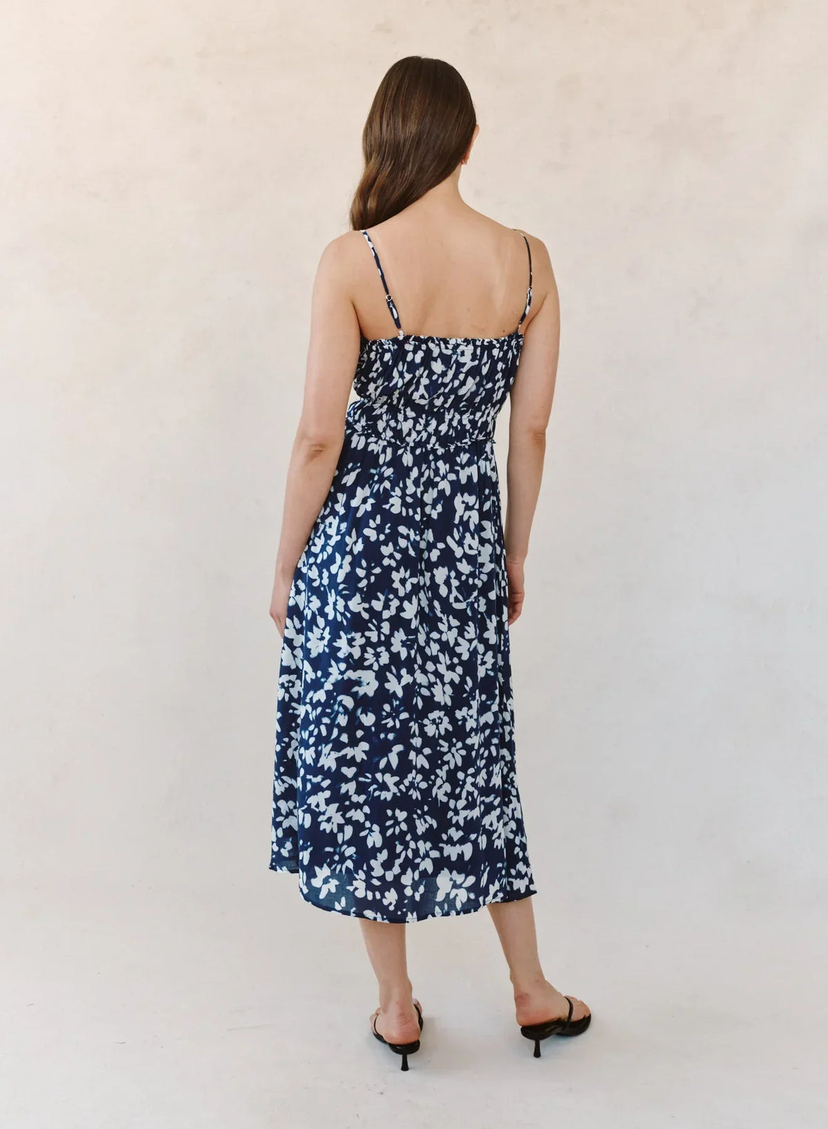 ELASTIC WAIST MIDI DRESS