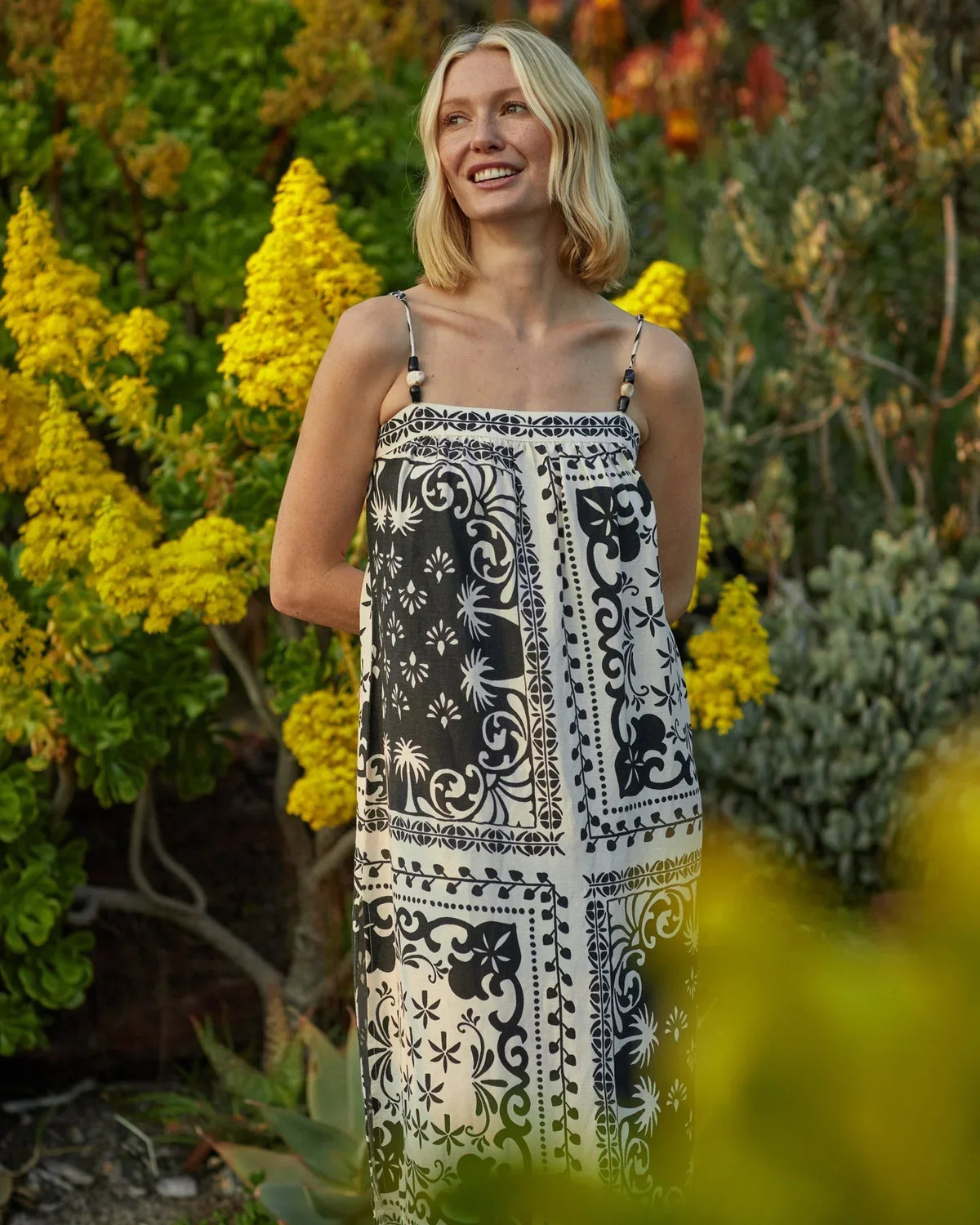 SPAGHETTI STRAP MIDI DRESS