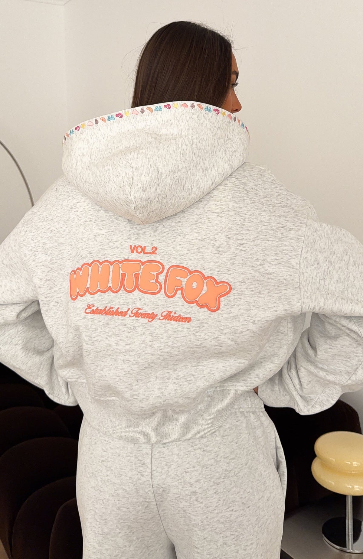 Vol. 2 Boxy Zip Front Hoodie Grey Marle